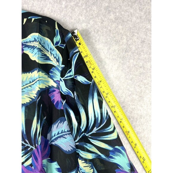 Colleen Lopez Blouse Womens Small Blue Floral Sheer Kimono Flowy Summer Vacation - Picture 10 of 14